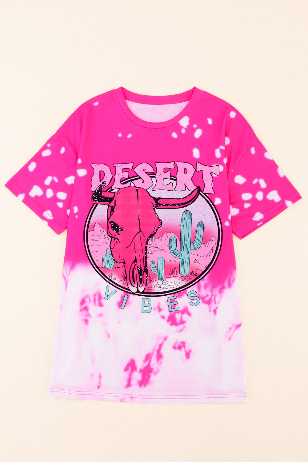 Rose Skull Graphic Print Oversized T Shirt