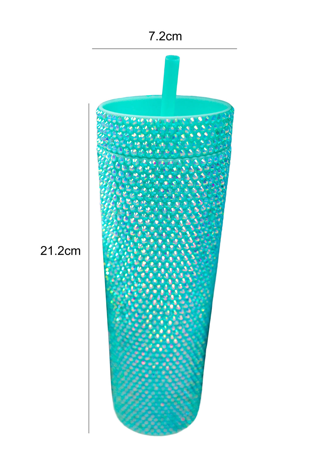 Green Full Rhinestone Straw Cup