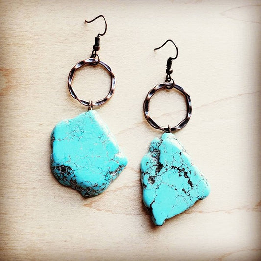 Blue Turquoise Chunky Earrings