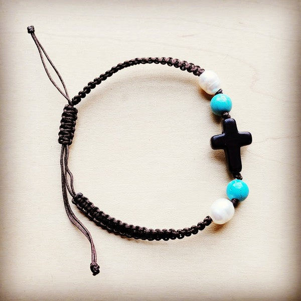 Adjustable Woven Turquoise Braided Bracelet