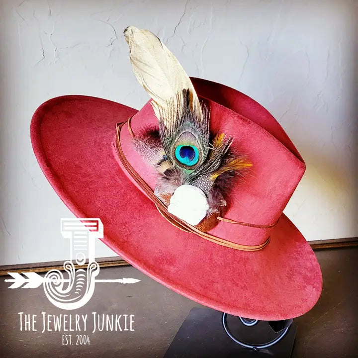 Boho Western Hat (Choice of Feather Hat Band) Rust