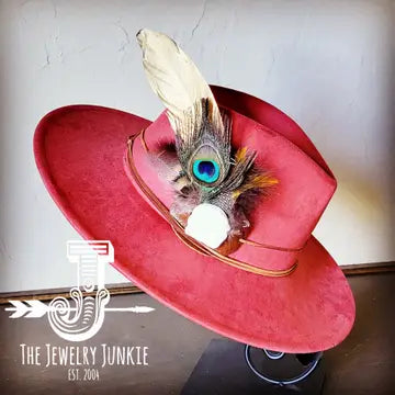 Boho Western Hat (Choice of Feather Hat Band) Rust