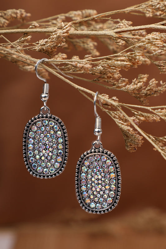 Multi-color Antique Silvery Hook Earrings