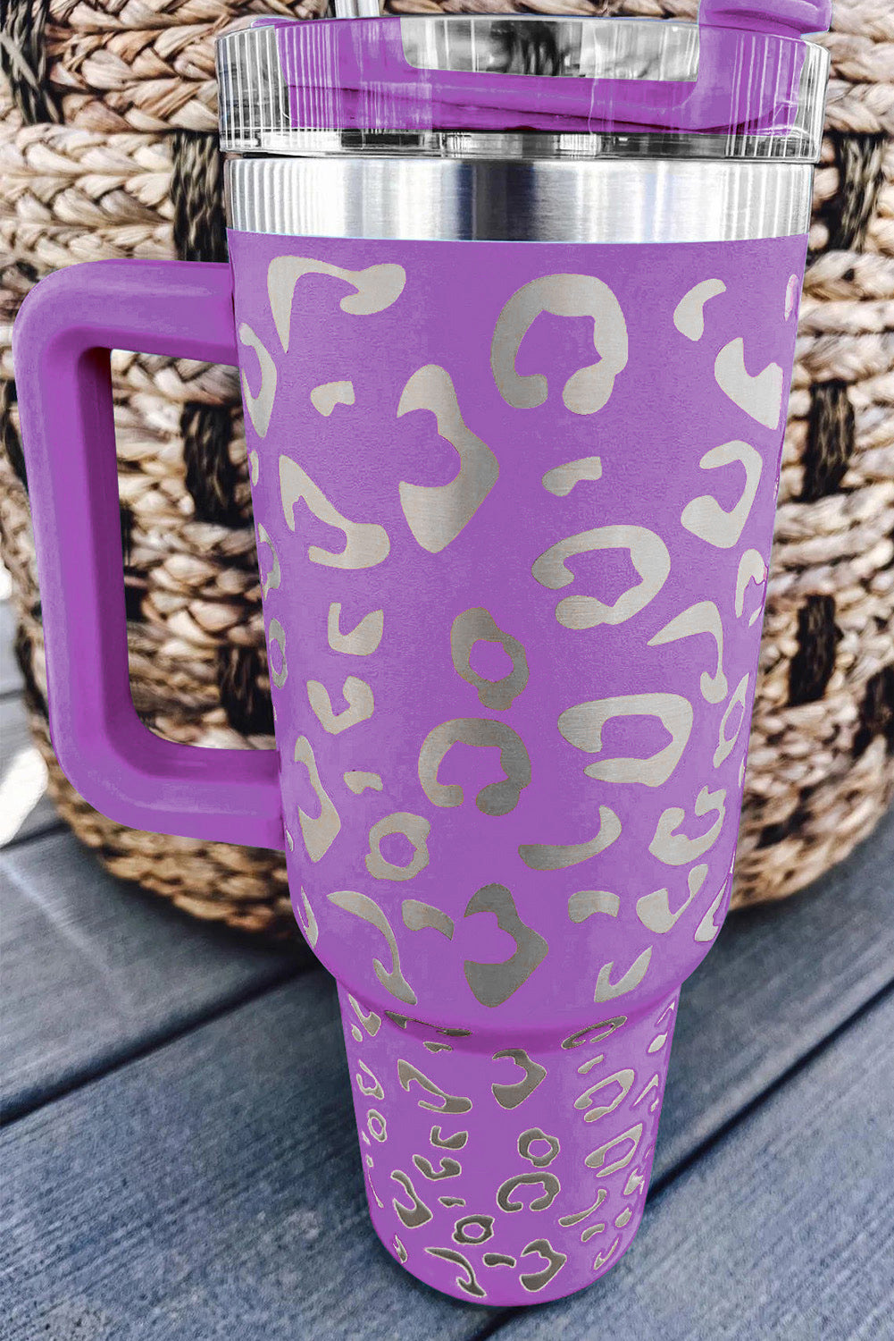 Purple Leopard Spotted 304 Stainless Double Insulated Cup 40oz