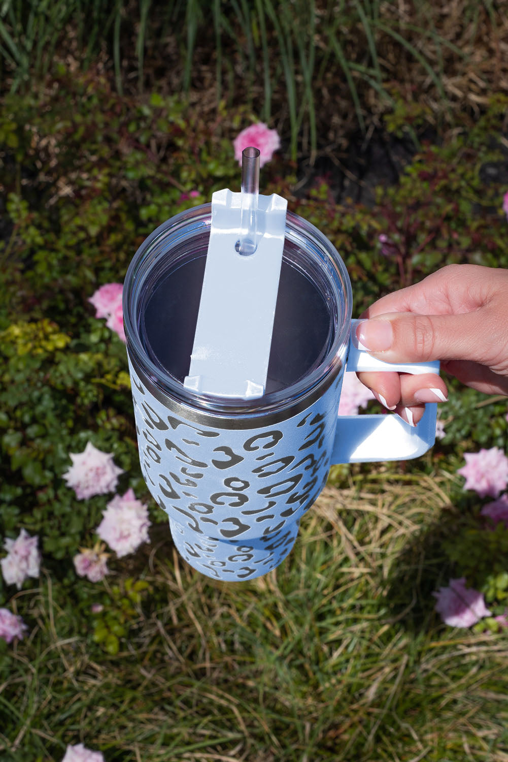 Sky Blue Leopard Spotted 304 Stainless Double Insulated Cup 40oz