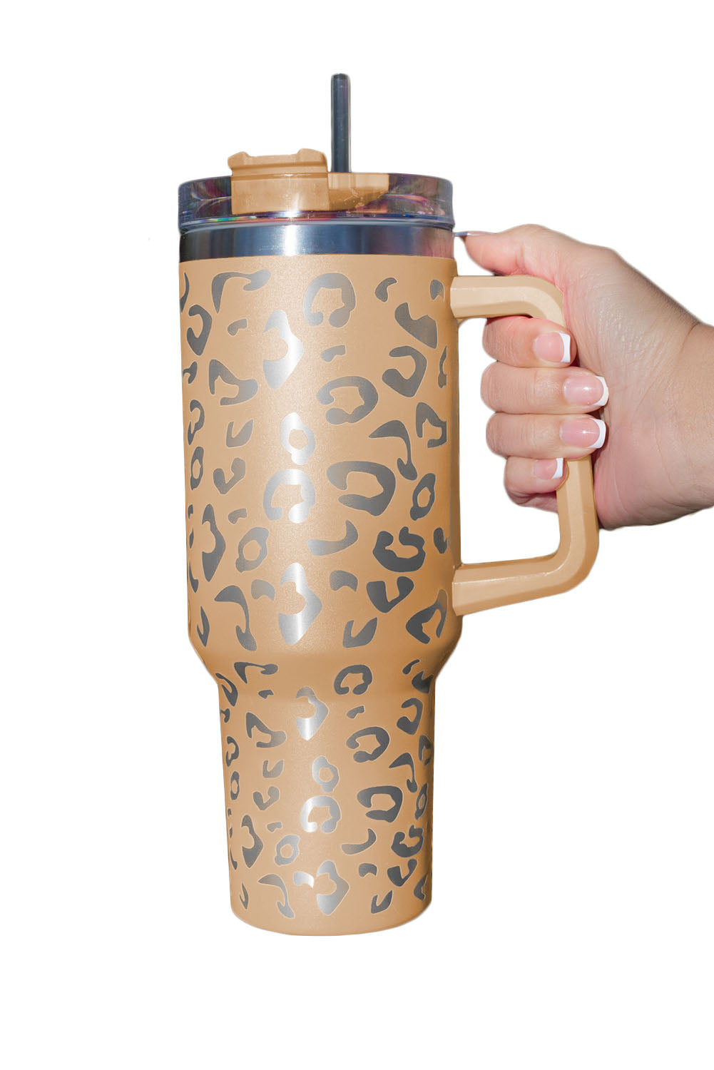 Apricot Leopard Spotted 304 Stainless Double Insulated Cup 40oz