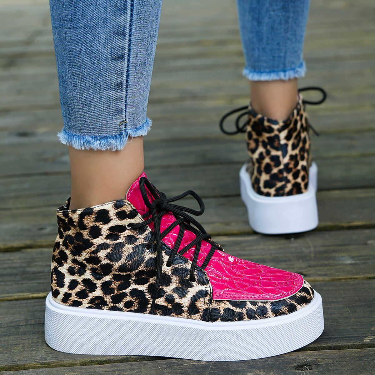 Leopard Platform Sneakers