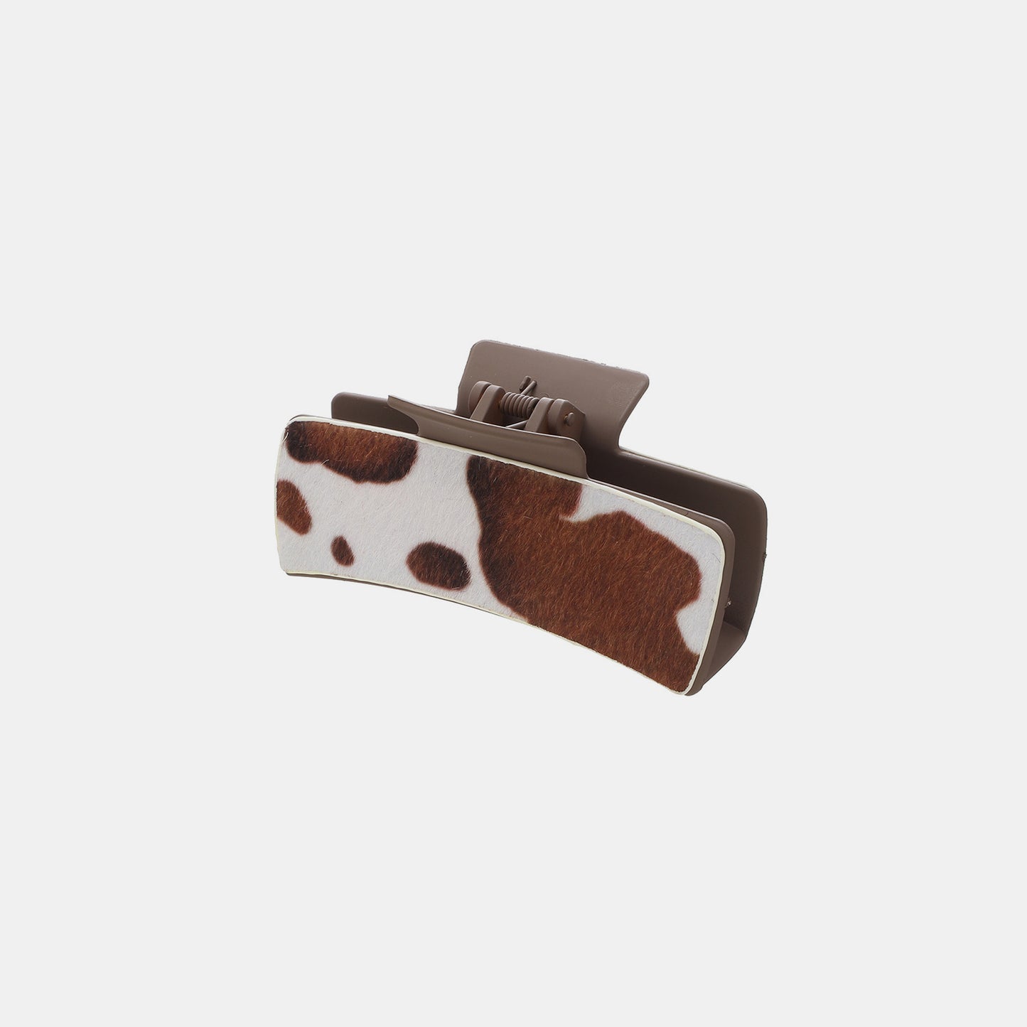 Cow Print PU Leather Acrylic Hair Claw Clip