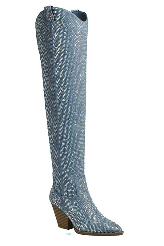 RIVER (KNEE HIGHS) RHINESTONE BOOTS