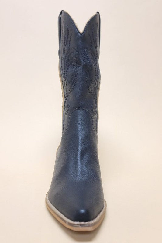 Simply Cute Navy Western Style Boot