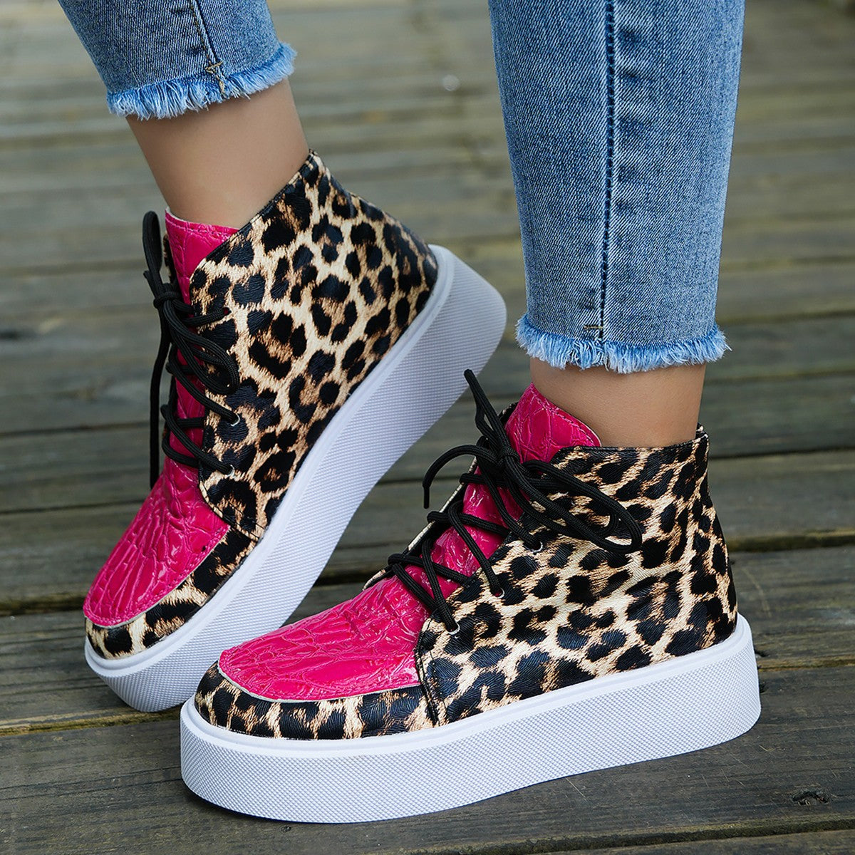 Leopard Platform Sneakers