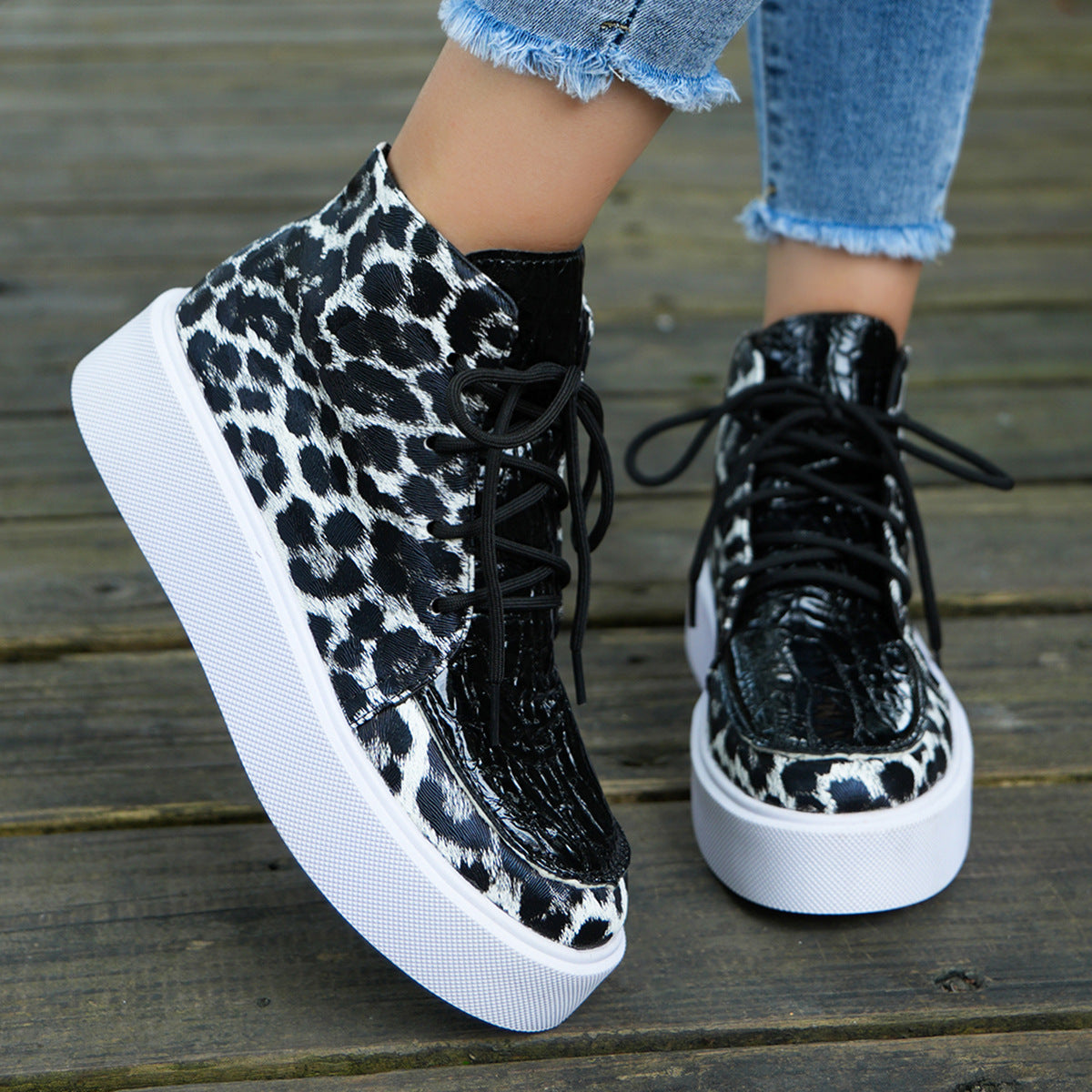 Leopard Platform Sneakers