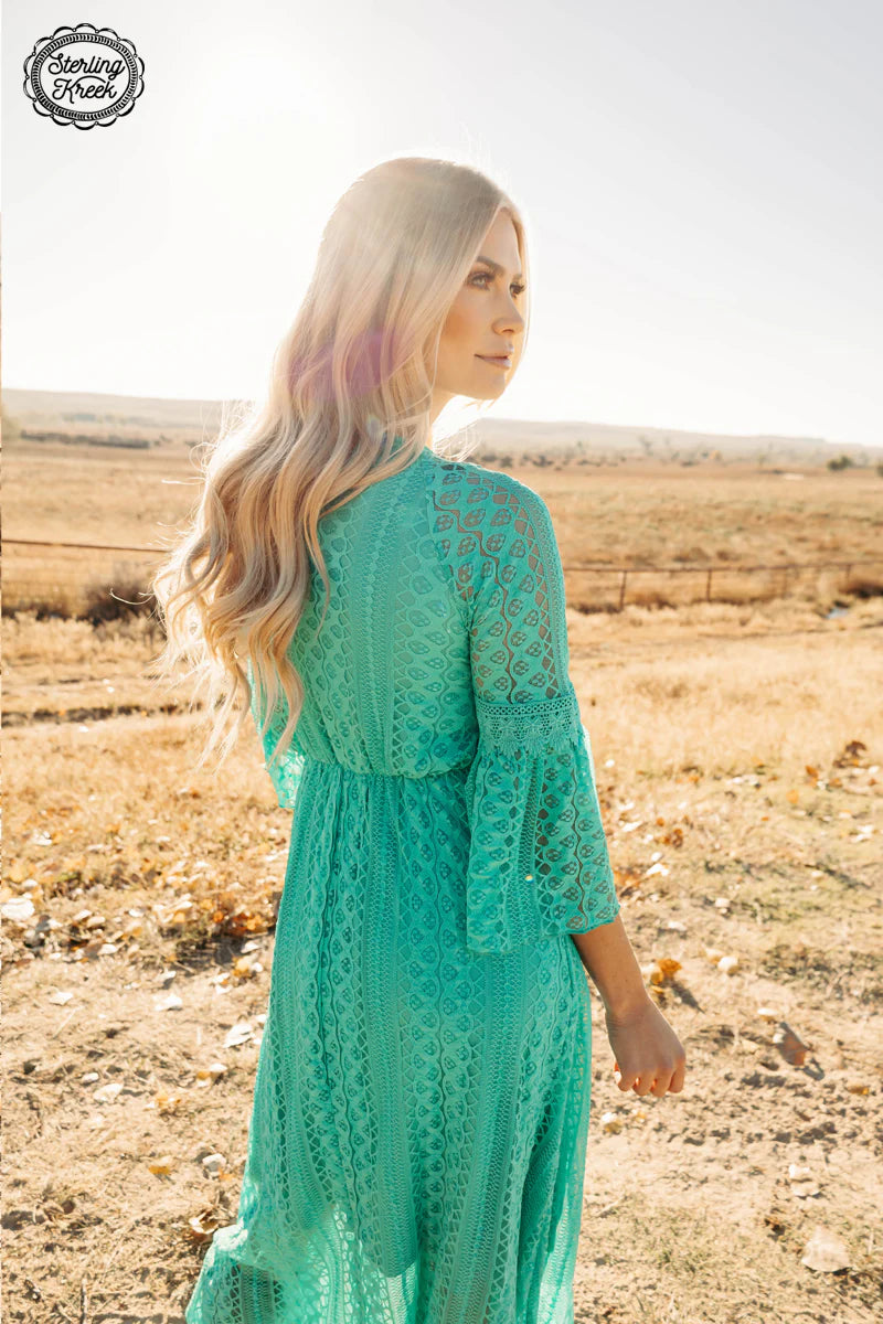 Victorian Lace Maxi Dress (Turquoise)