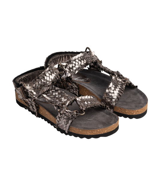 River Dance Woven Sandal in Pewter