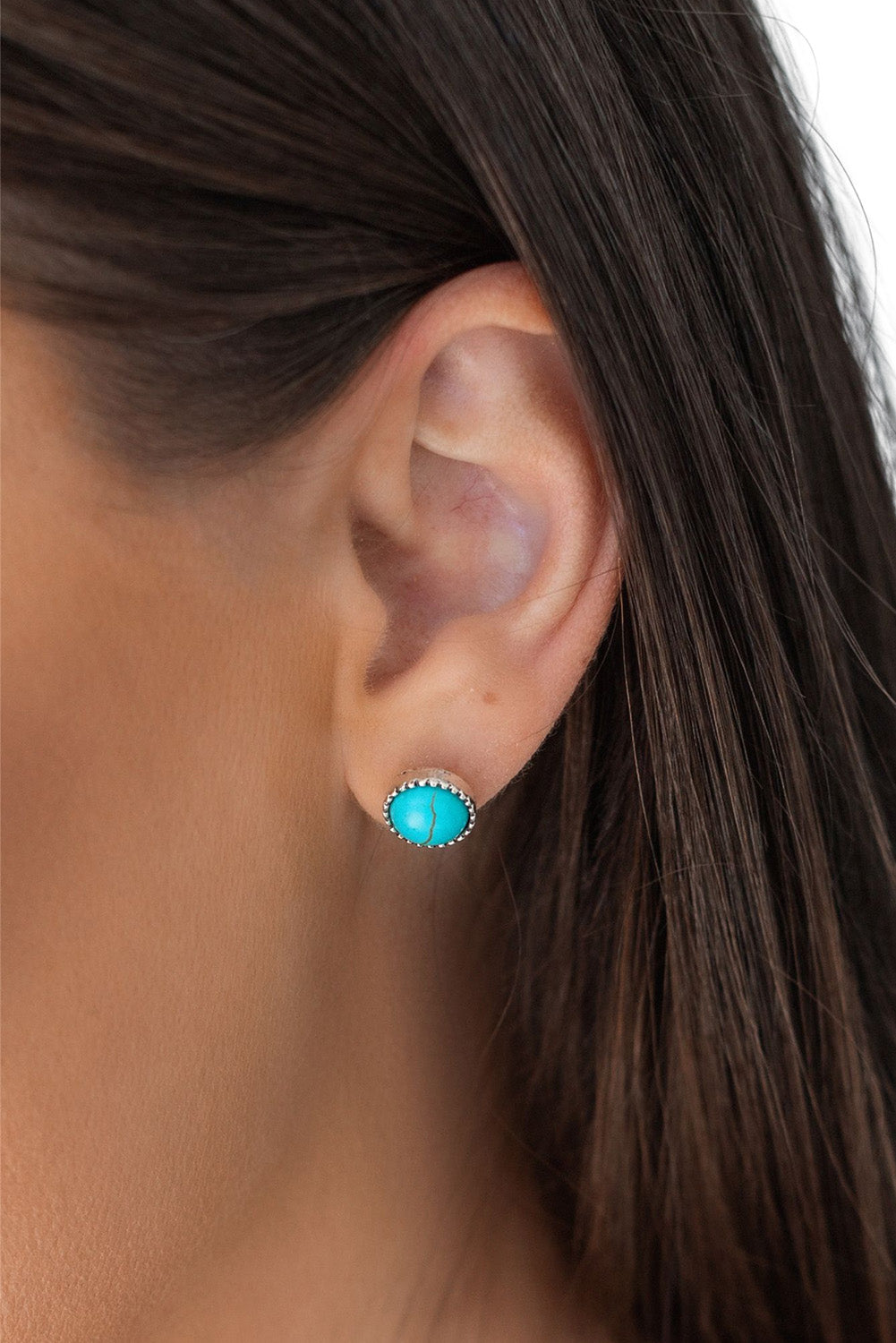 Green Three-piece Turquoise Stud Earrings Set