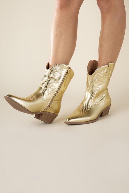 GOLD WESTERN BOOTIES