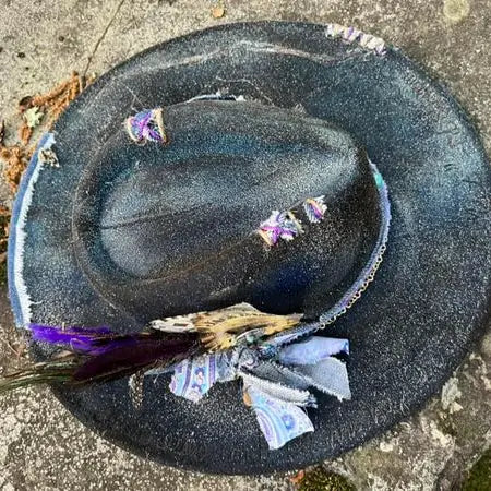 All the Stars..Blue Jean Baby Custom Burned Hat