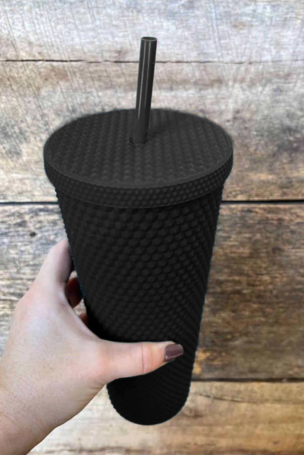 Red Reusable Matte Diamond Tumbler Cup 24oz