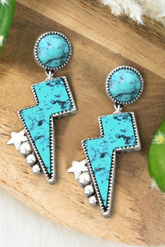 Green Lightning Turquoise Earrings