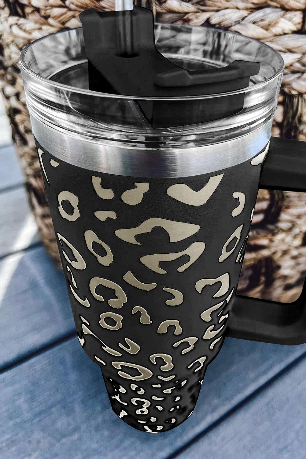 Black Leopard Spotted 304 Stainless Double Insulated Cup 40oz