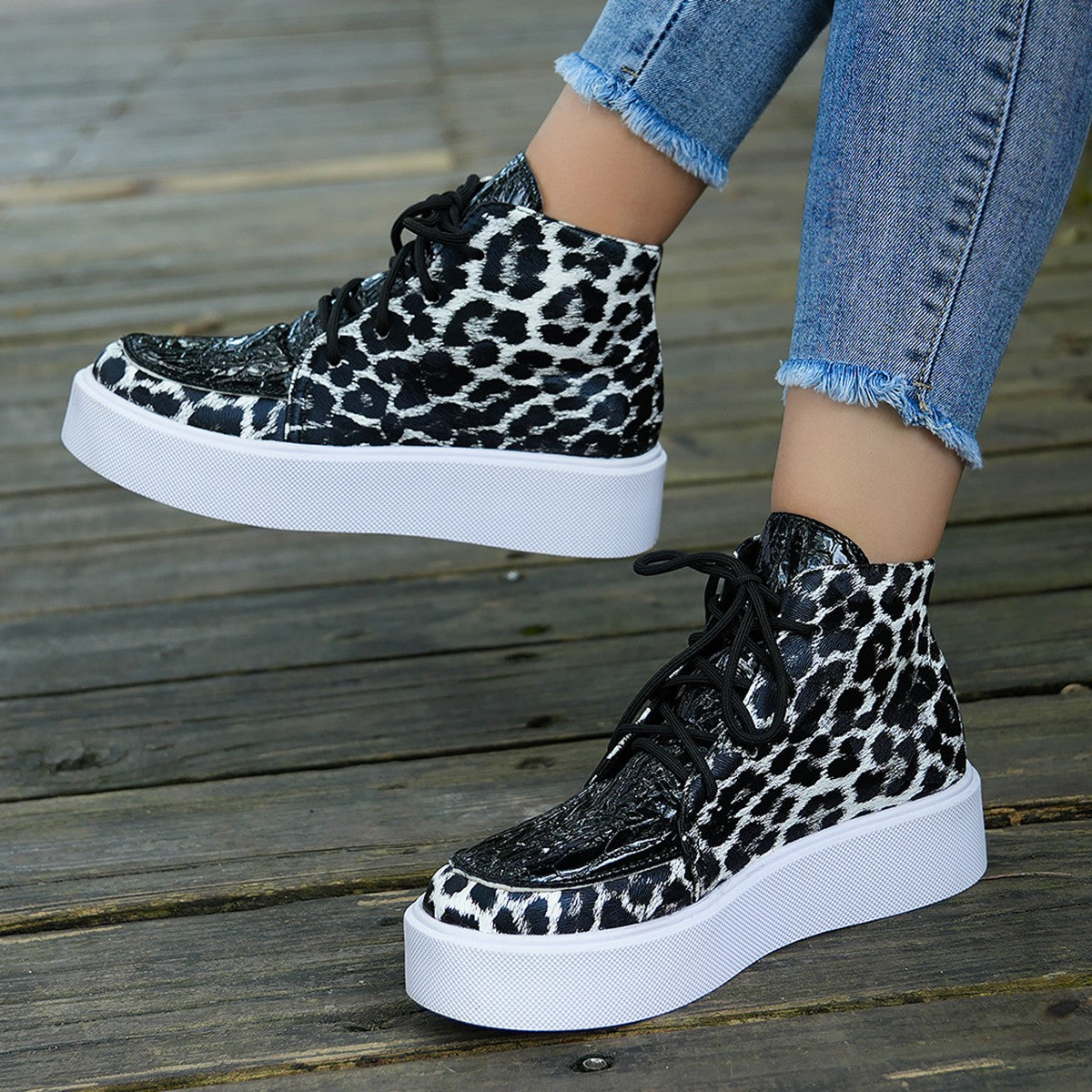 Leopard Platform Sneakers