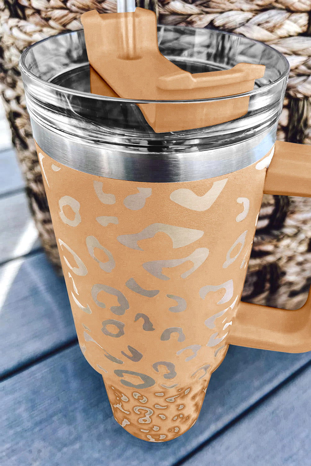 Apricot Leopard Spotted 304 Stainless Double Insulated Cup 40oz