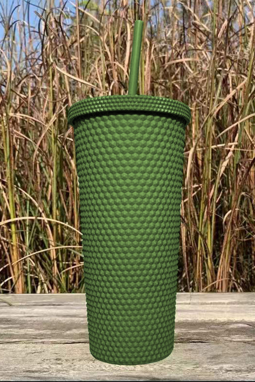 Red Reusable Matte Diamond Tumbler Cup 24oz