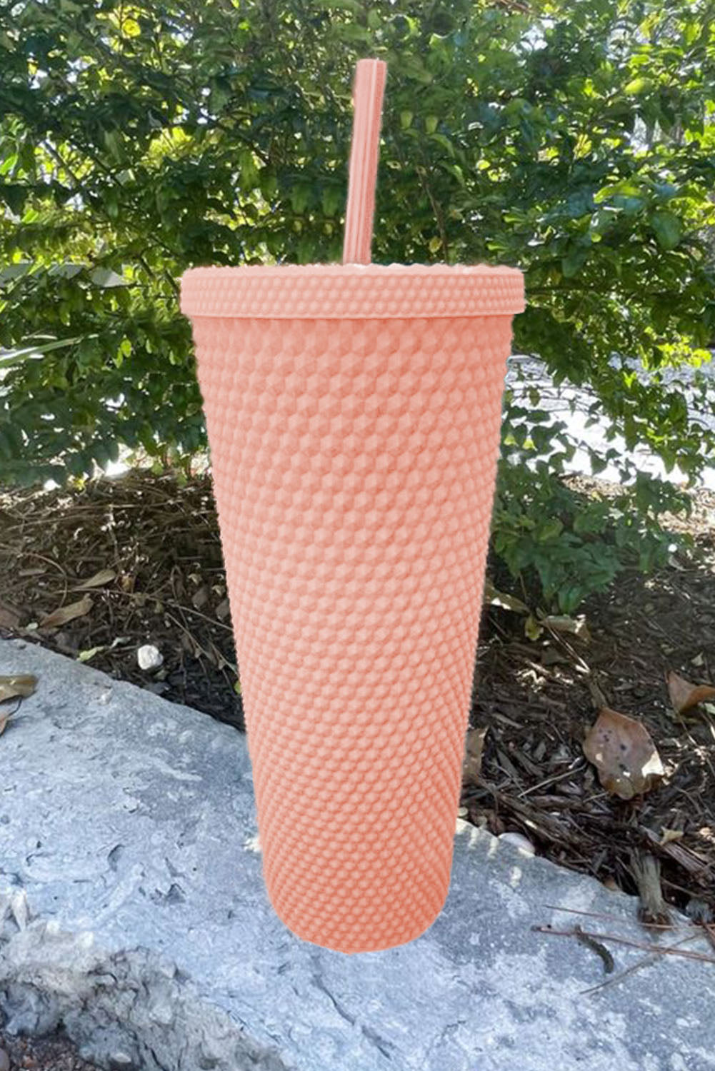 Red Reusable Matte Diamond Tumbler Cup 24oz