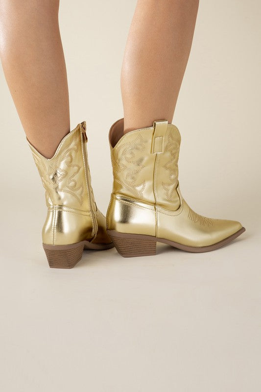 GOLD WESTERN BOOTIES