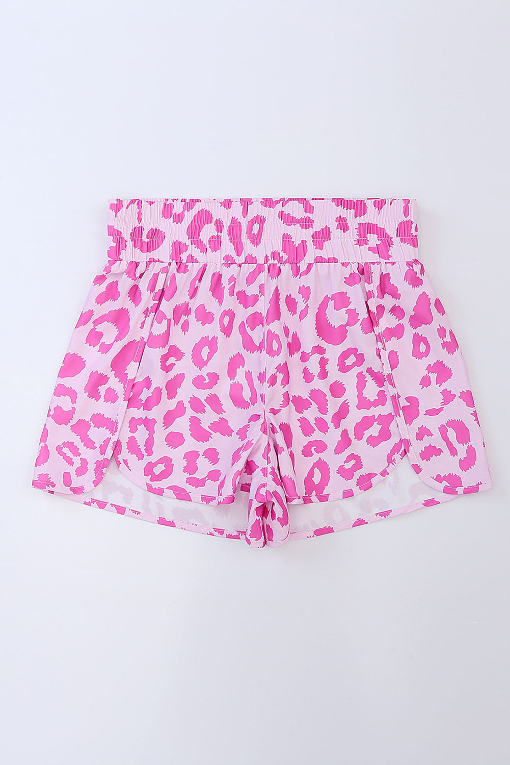 Pink Leopard High Waisted Athletic Shorts