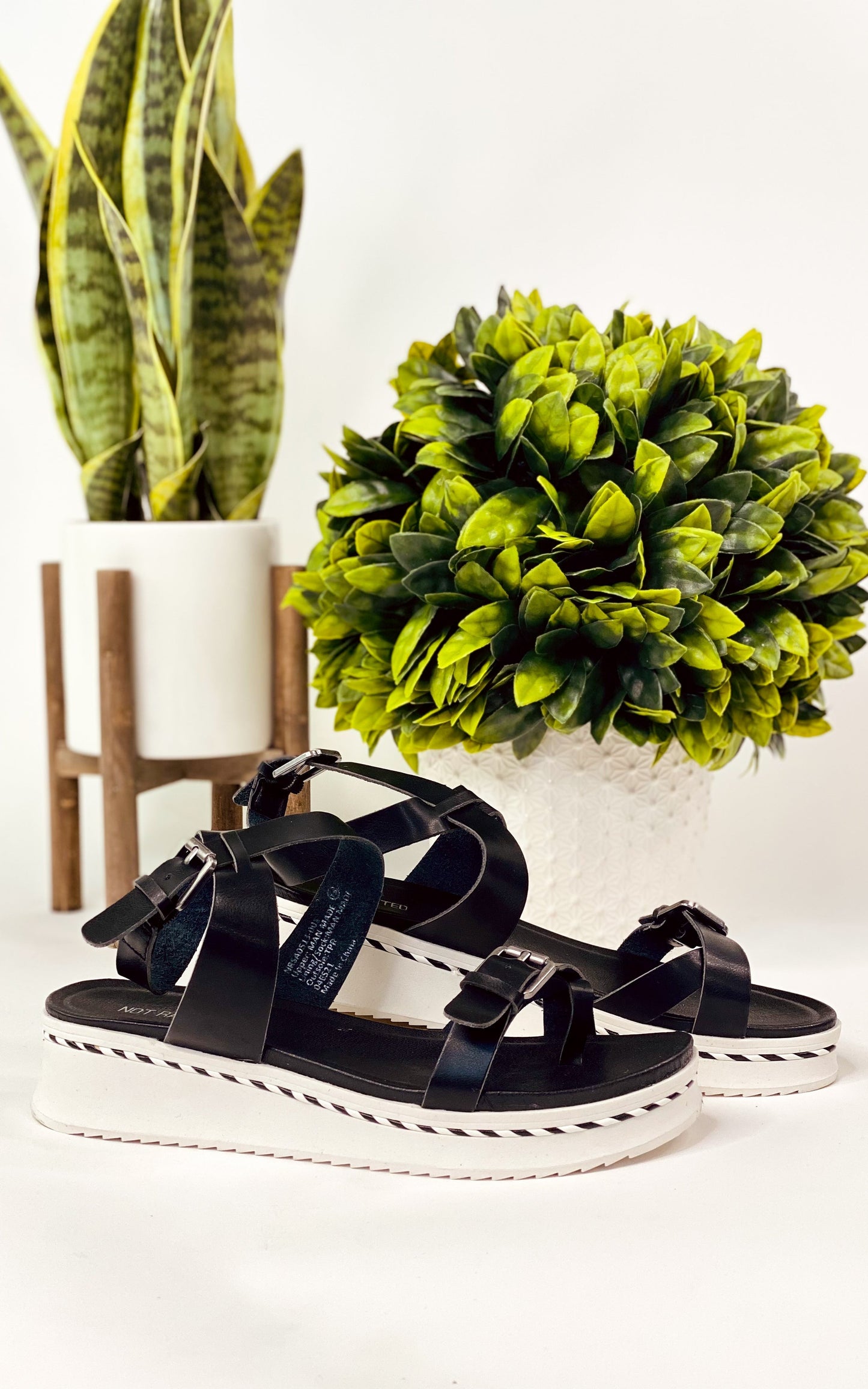 Not Rated Enna Sandal in Black - Rural Haze