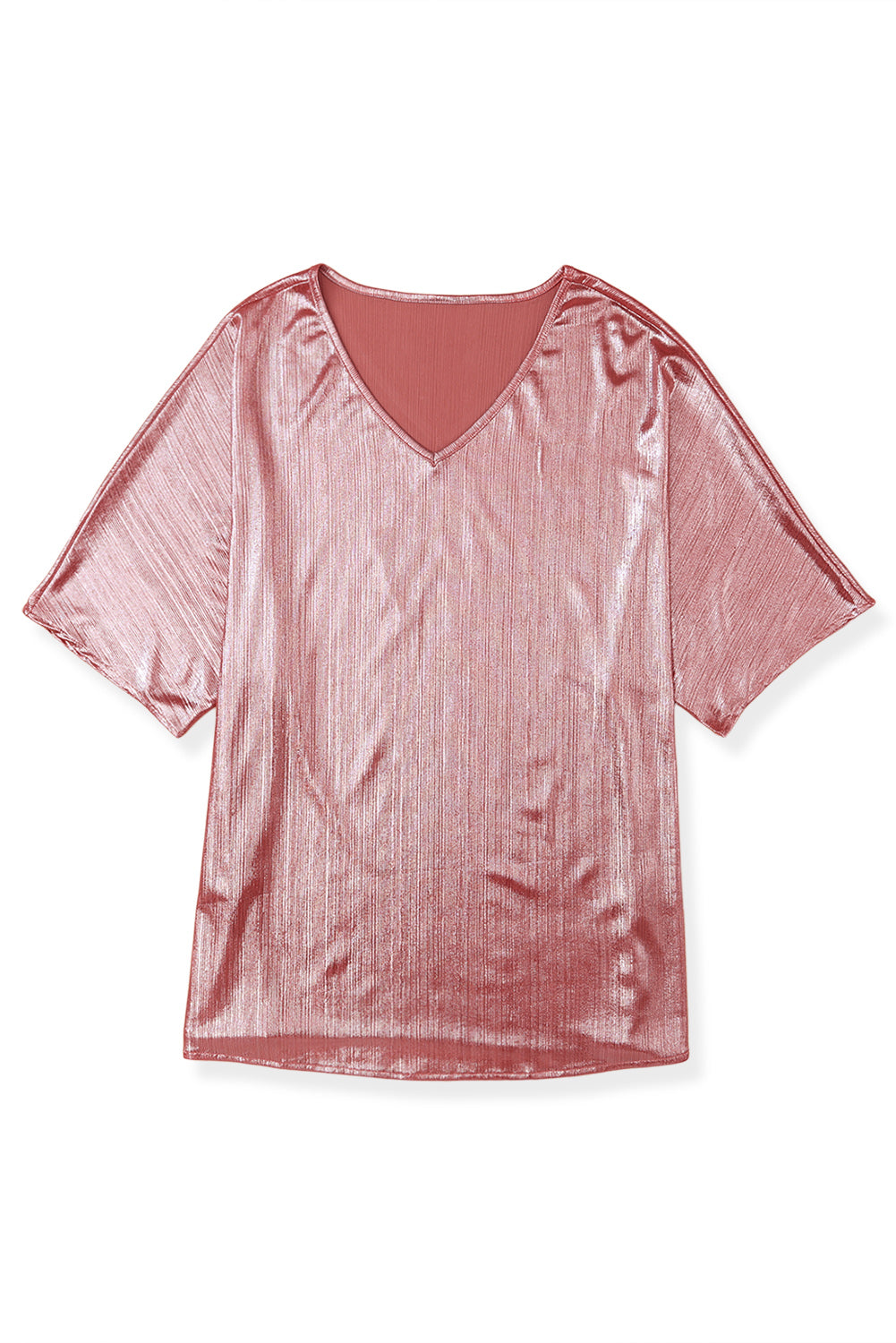 Pink Copper Textured Oversize Foil T-Shirt