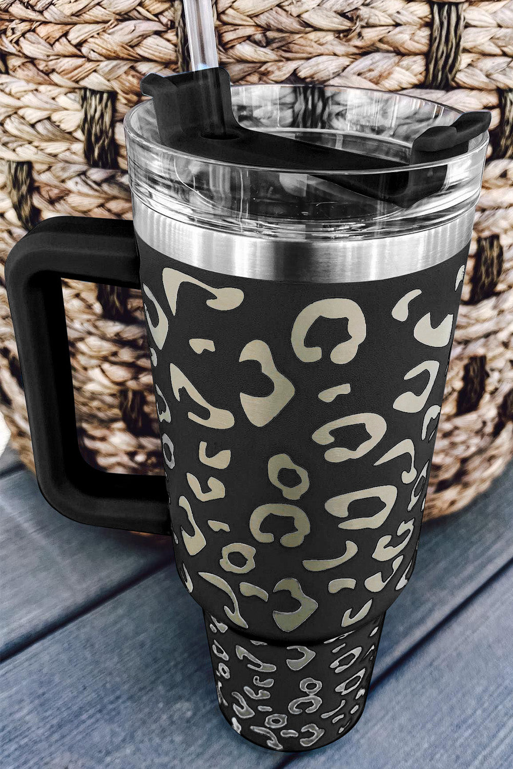 Black Leopard Spotted 304 Stainless Double Insulated Cup 40oz