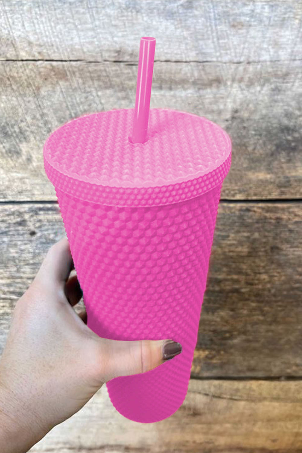 Red Reusable Matte Diamond Tumbler Cup 24oz