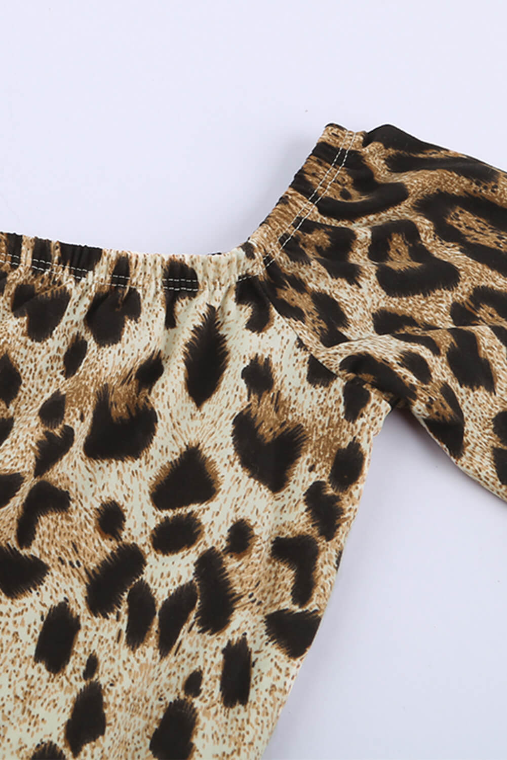 Long Sleeve Off Shoulder Leopard Bodysuit