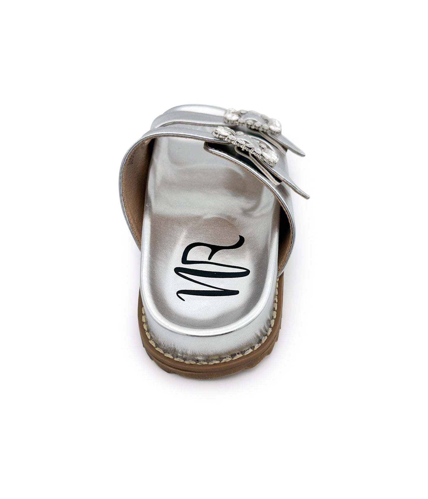 Stellar Rhinestone Buckle Slides in Silver